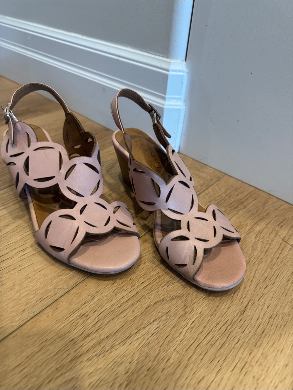 BUENO - Women's Pink Slingback Cutout Block Heel Sandals - worn once!